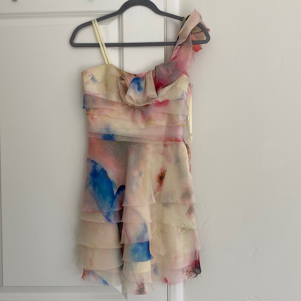 Jill Stuart Floral One Shoulder Dress